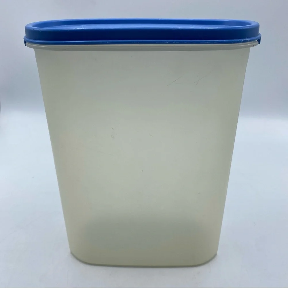 Tupperware Modular Mates Oval #4 Container 9.75 Cup #1614 Blue Seal Clear Body